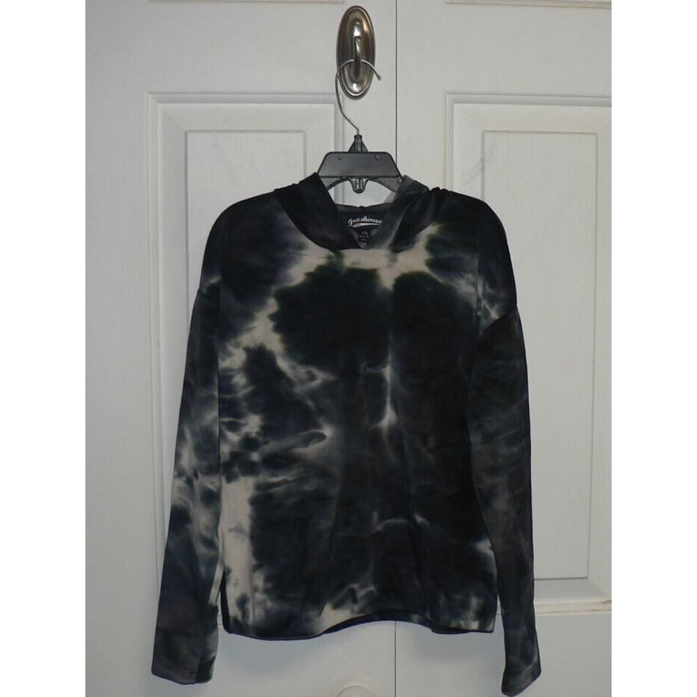 Freshman 1996 Girls Long Sleeve Tie Dye Velour Hoodie Black/White‎ Small(7) $35